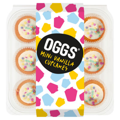 OGGS mini vanilla cupcakes vegan 180g, imported from the UK