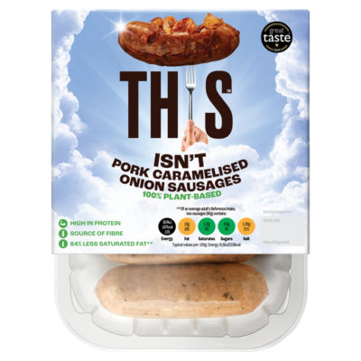 ASDA This Isn't Pork Caramelised Onion Sausages Plant-Based Sausages 270g- Buy online at McGrocer