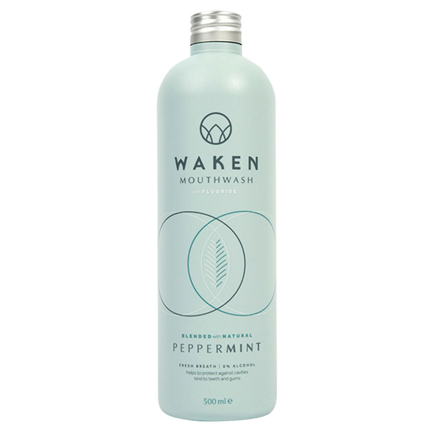 Waken Mouthwash with Fluoride Peppermint 500ml GOODS ASDA   