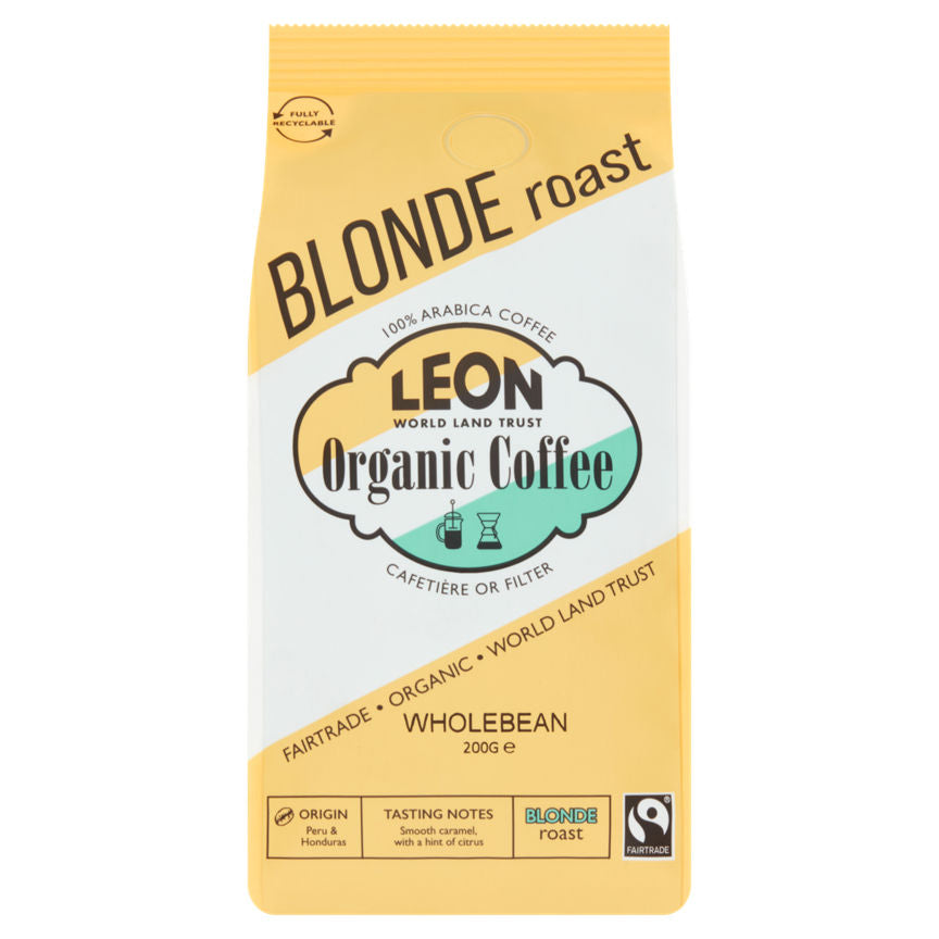 Leon Organic Coffee Blonde Roast Wholebean GOODS ASDA   