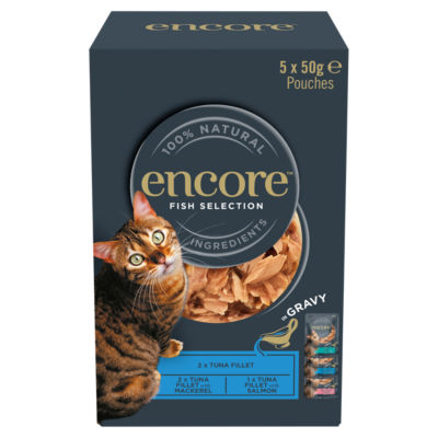 ASDA Encore Fiskutvalg i saus Våtfôr for katt 5 x 50g - Kjøp online på McGrocer