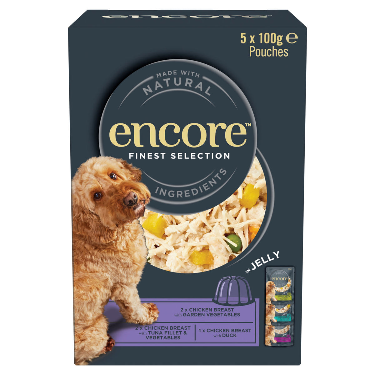 Encore Finest Selection in Jelly dog food 5 x 100g - British product