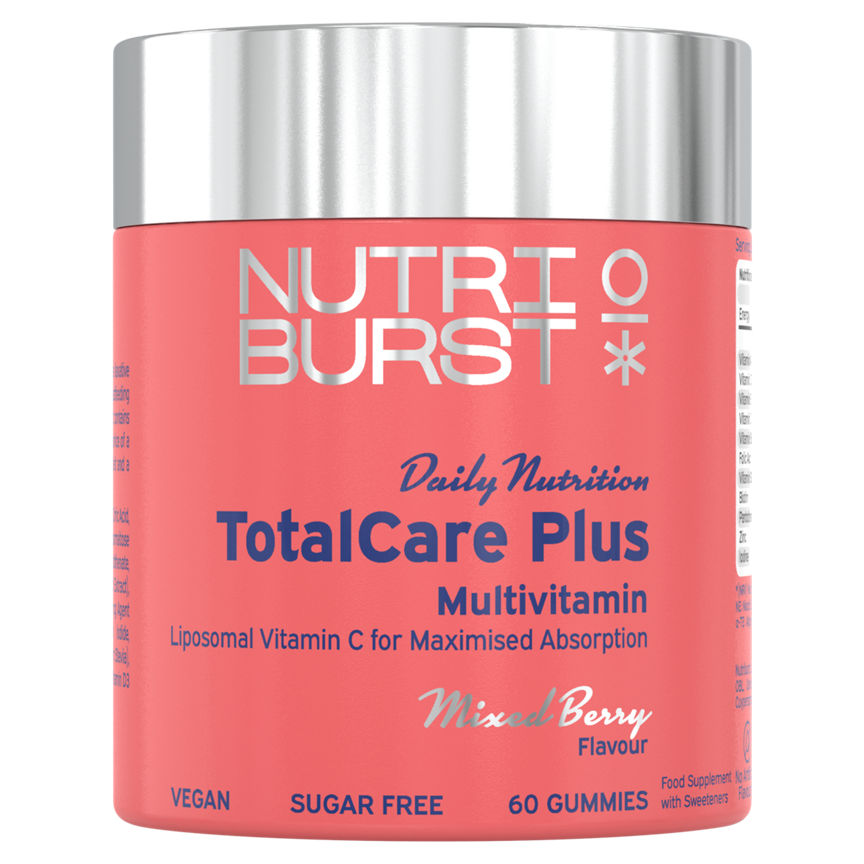 Nutriburst TotalCare Plus Multivitamin Burst Mixed Berry Flavour 60 Gummies GOODS ASDA   