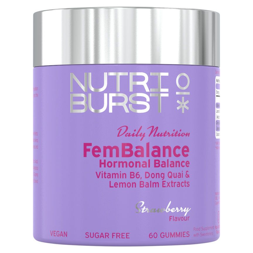 Nutriburst Daily Nutrition Fembalance Hormonal Balance Strawberry Flavour 60 Gummies GOODS ASDA   