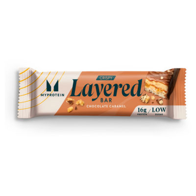 MyProtein Crispy Layered Schokoladen-Karamell-Proteinriegel 58g