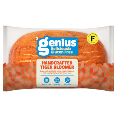 Genius Tiger Bloomer gluten-free white bread 400g, imported from the UK