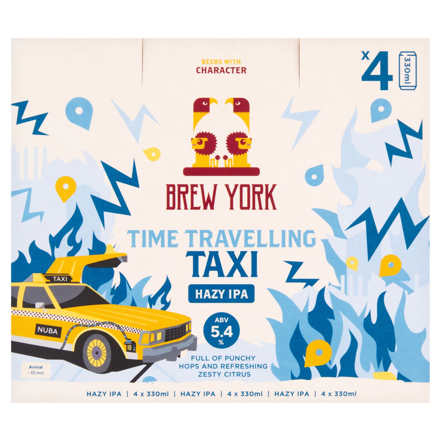 Brew York Time Travelling Taxi Hazy IPA 4 x 330ml (British brand)