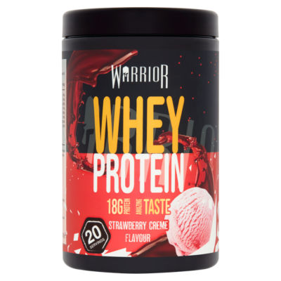 ASDA Warrior Whey Protein Jordbær Creme Myseproteinpulver 500g - Kjøp online hos McGrocer