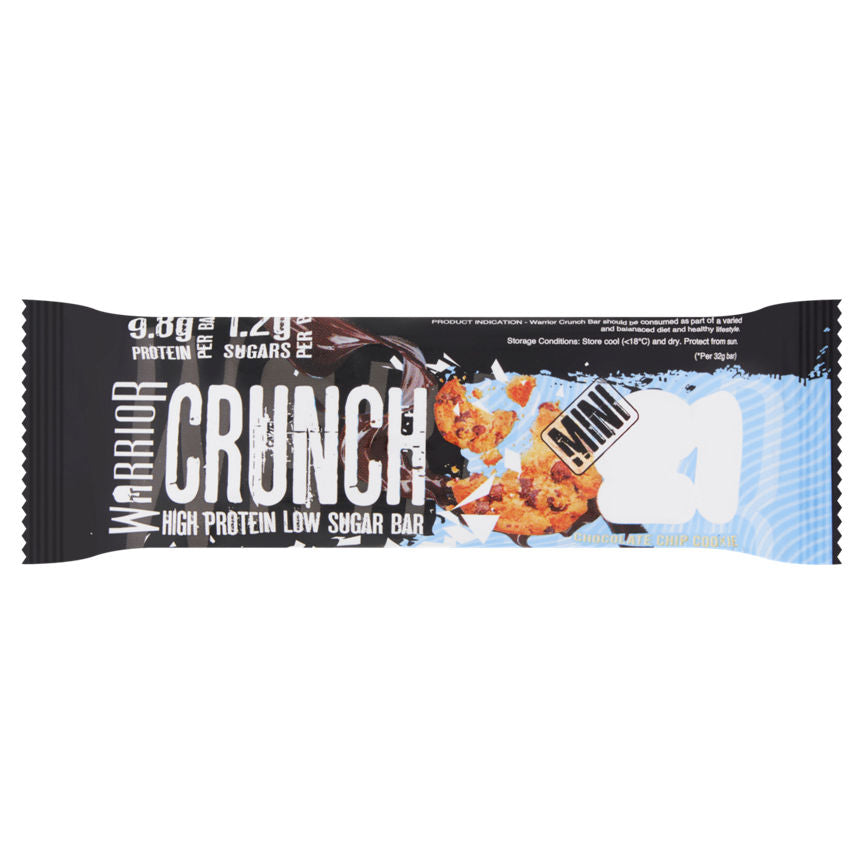 Warrior Crunch High Protein Low Sugar Bar Chocolate Chip Cookie Dough Flavour 32g GOODS ASDA   