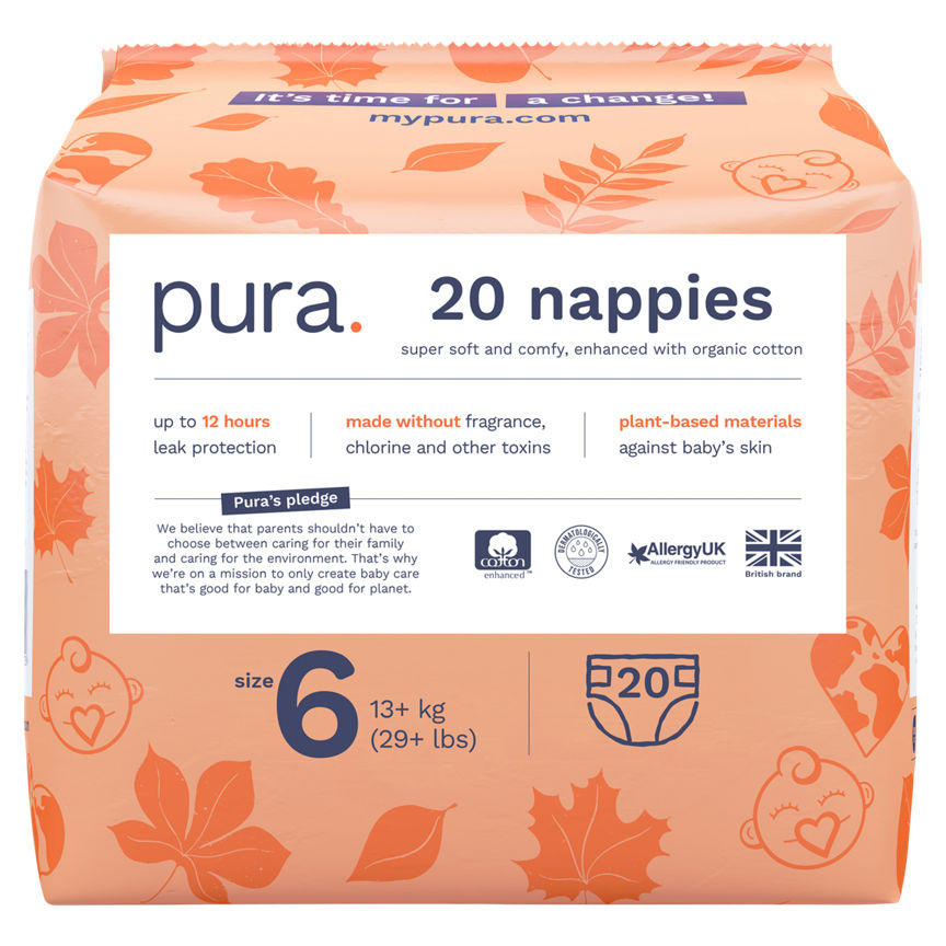 Pura 20 Nappies Size 6 13+ kg (29+lbs) GOODS ASDA   