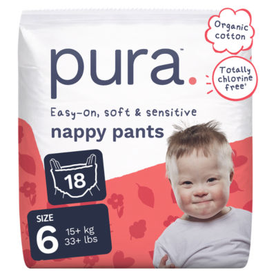 ASDA Pura Easy-On Soft and Sensitive Nappy Pants Size 6 (18 Pack)- Buy online at McGrocer