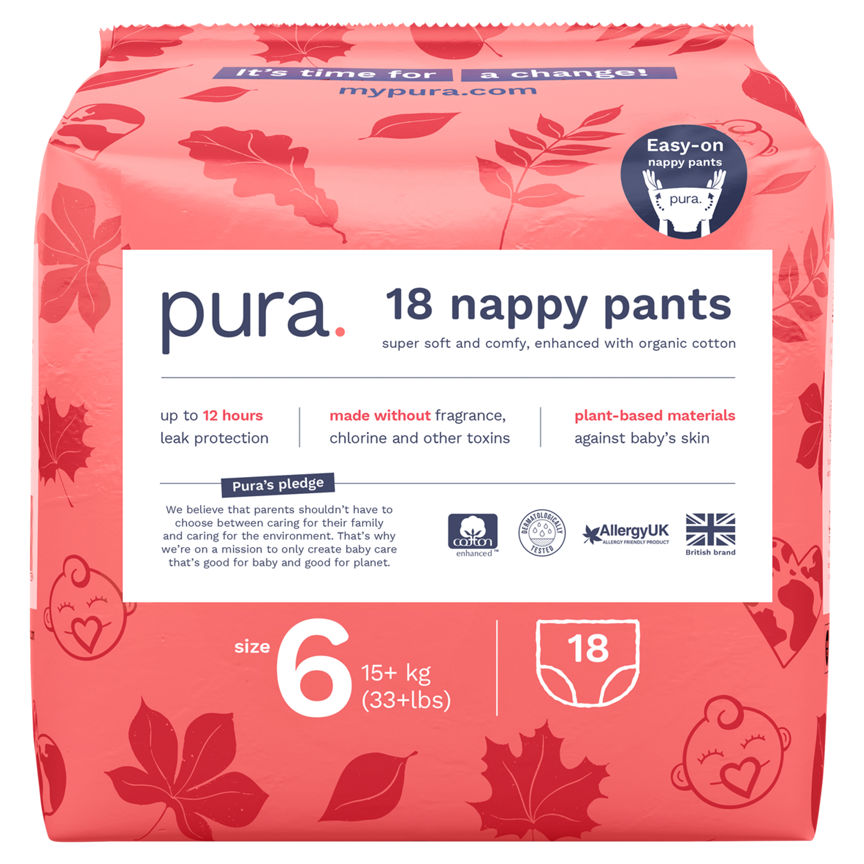 Pura 18 Nappy Pants Size 6 15+ kg (33+Ibs)