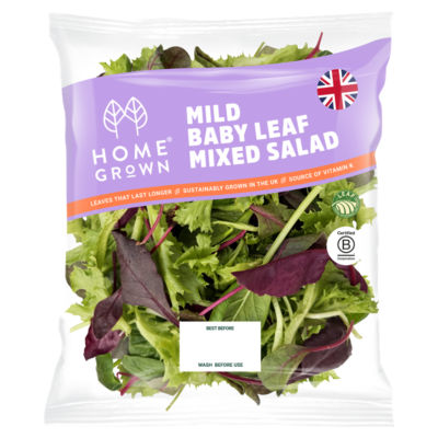 Homegrown Mixed Salad Baby Green and Red Leaves 80g, UK version