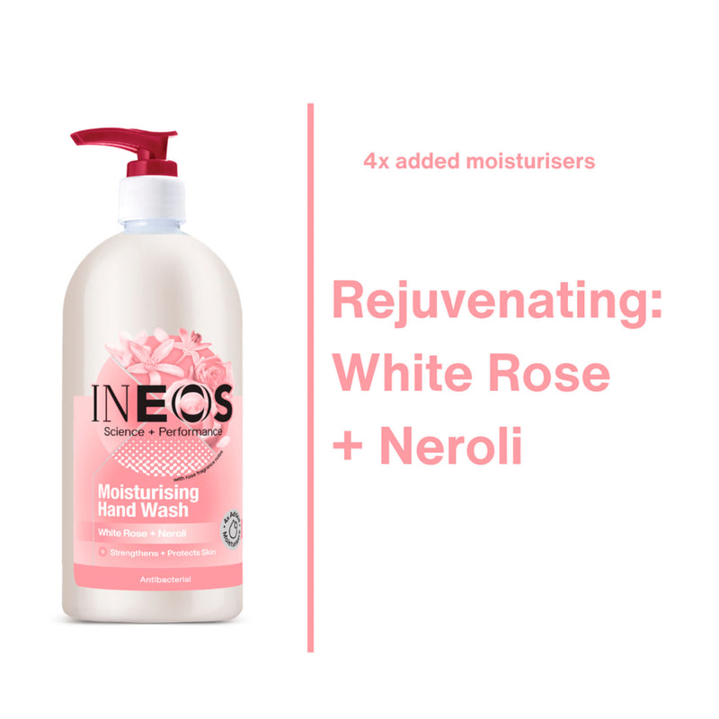 INEOS Antibacterial Hand Wash White Rose Neroli 500ml, imported from the UK