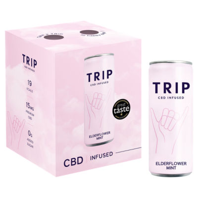 TRIP CBD Elderflower Mint Drink 4 x 250ml (British brand)