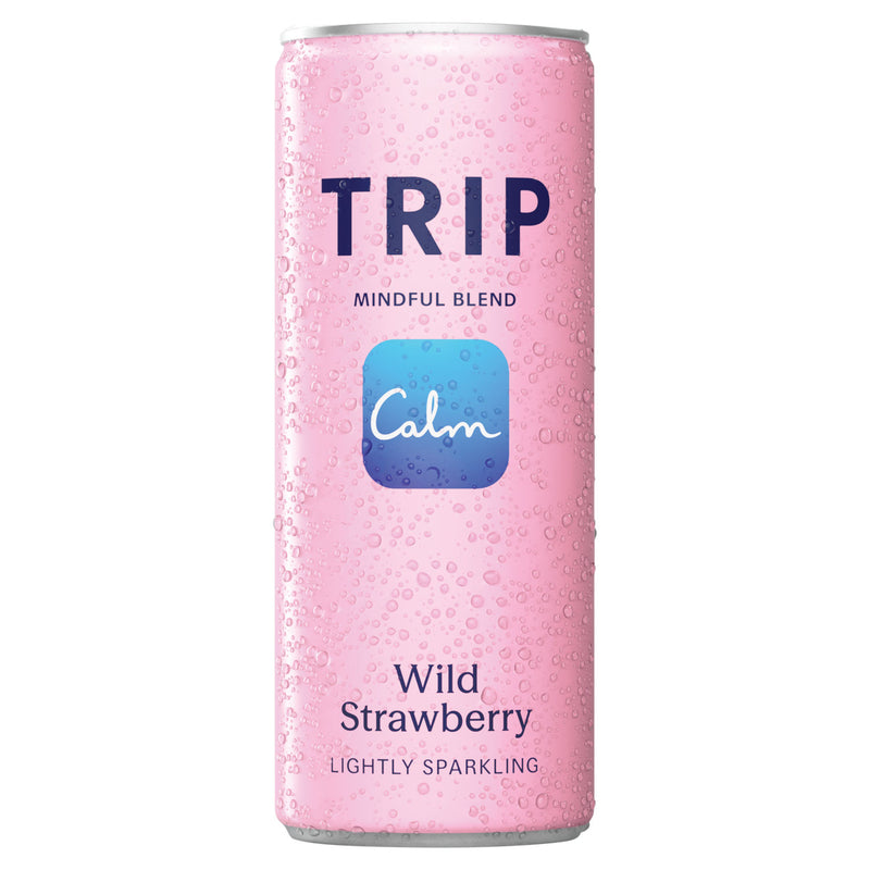 TRIP Wild Strawberry sparkling drink 330ml, UK version