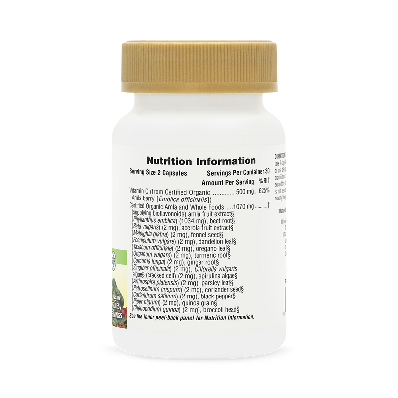 NaturesPlus organic vitamin C 60 capsules (British brand)