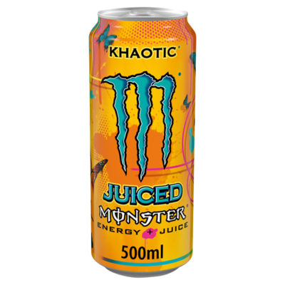 Monster Energy Khaotic tropical orange energy drink 500ml, imported from the UK