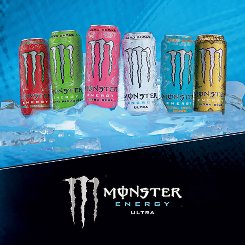 Monster Ultra Rosa zero sugar energy drink 4x500ml, imported from the UK