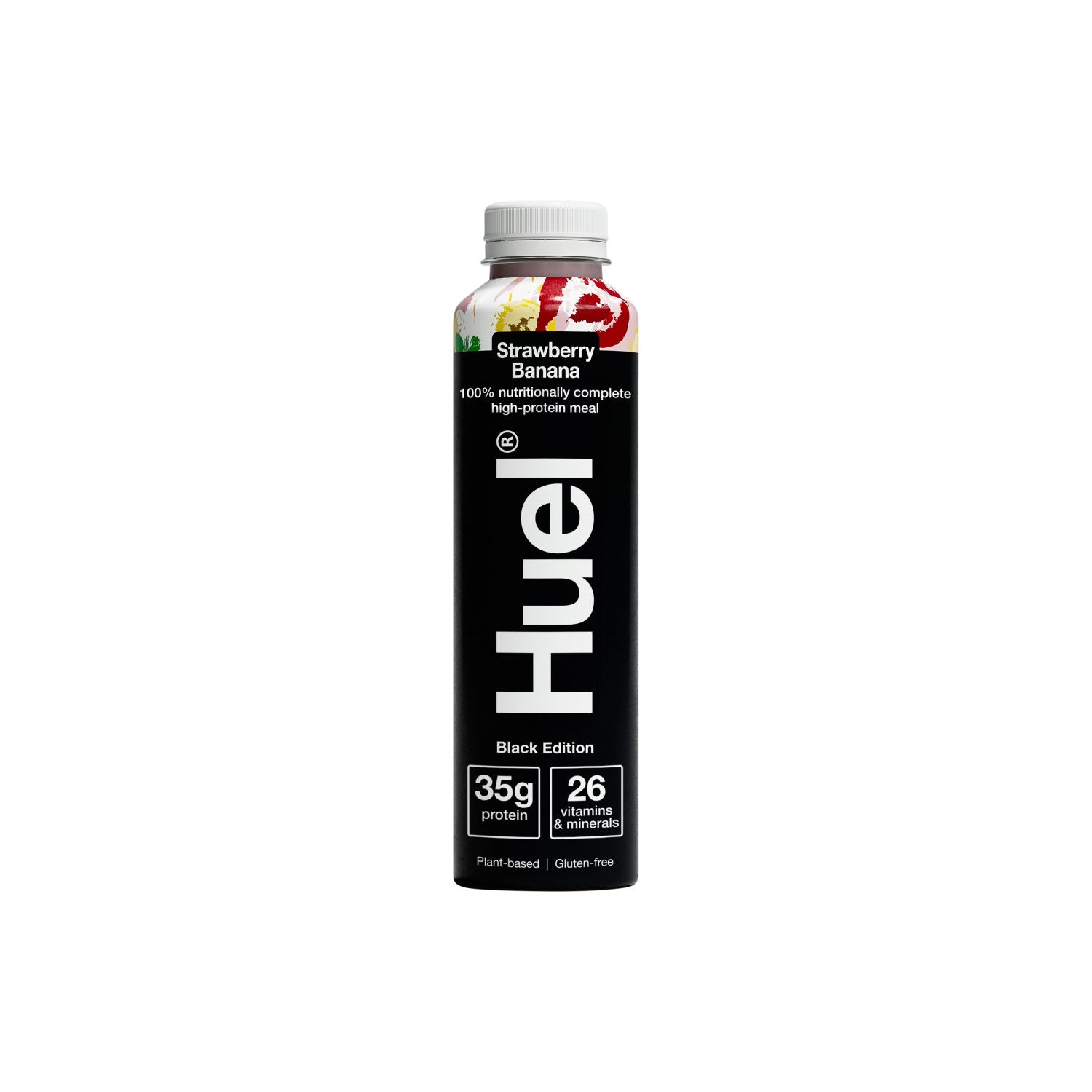 Huel Black Edition Strawberry Banana 500ml, imported from the UK