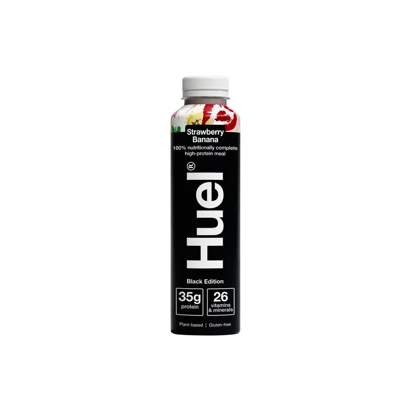 Huel Black Edition Strawberry Banana 500ml, imported from the UK
