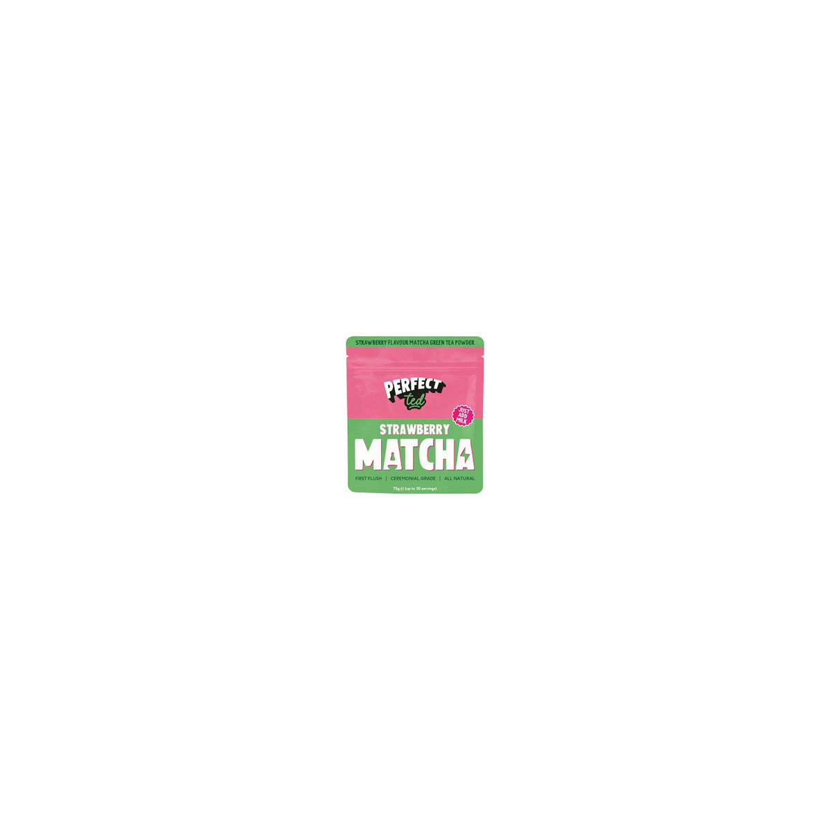 Perfect Ted strawberry flavoured matcha powder 75g - British product
