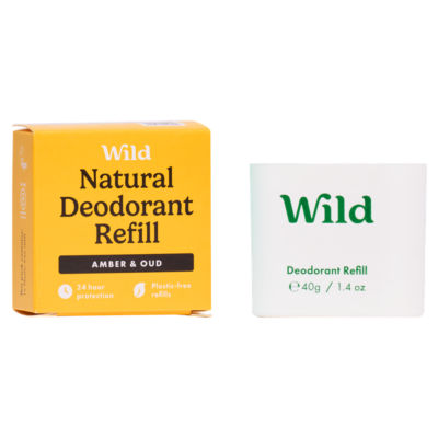 Wild Amber & Oud deodorant refill 40g (British brand)