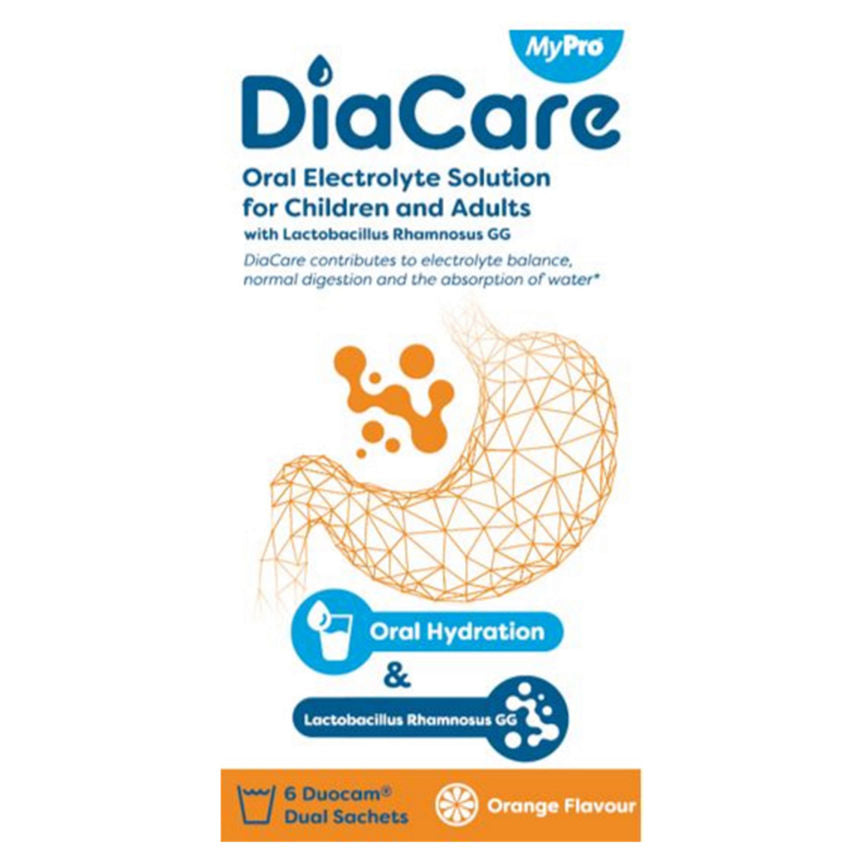 DiaCare Oral Electrolyte Solution for Children and Adults Orange Flavour 6 x 6.5g (39g)