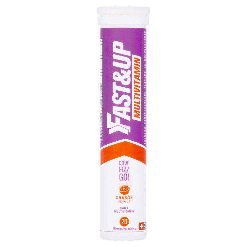 Fast & Up Orange Flavour Daily Multivitamin 20 Effervescent Tablets 80g