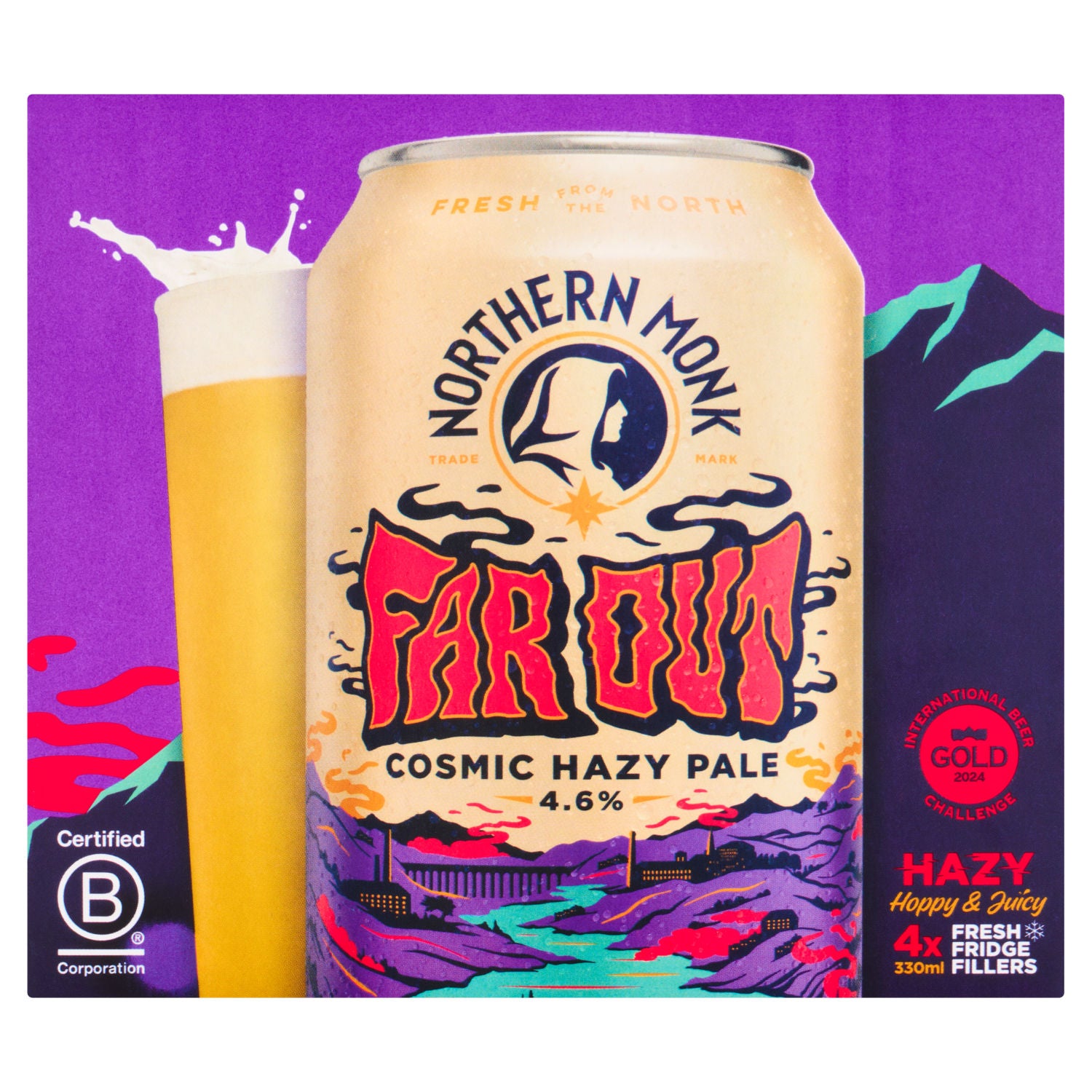 Northern Monk Far Out Cosmic hazy pale ale 4 x 330ml - British product
