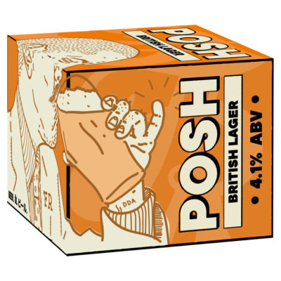 Posh British Lager 330ml 4 pack - British product