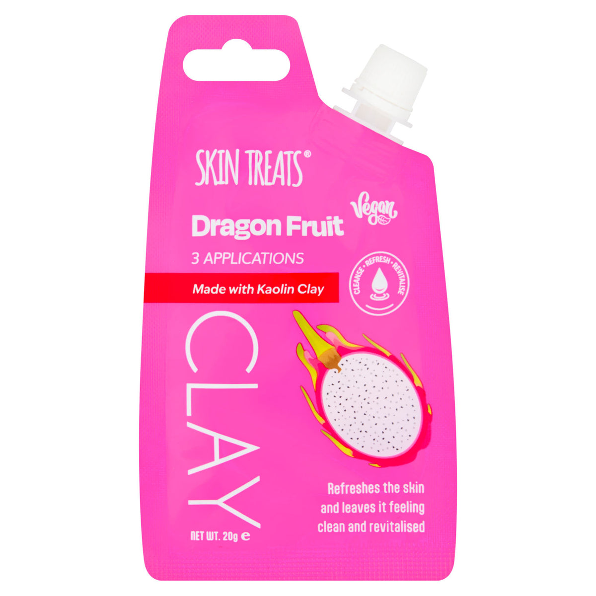 Skin Treats Dragon Fruit Clay mask 20g, imported from the UK