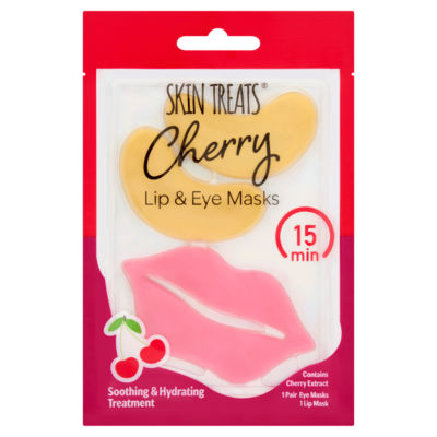 Skin Treats cherry lip and eye masks 14.5g, imported from the UK