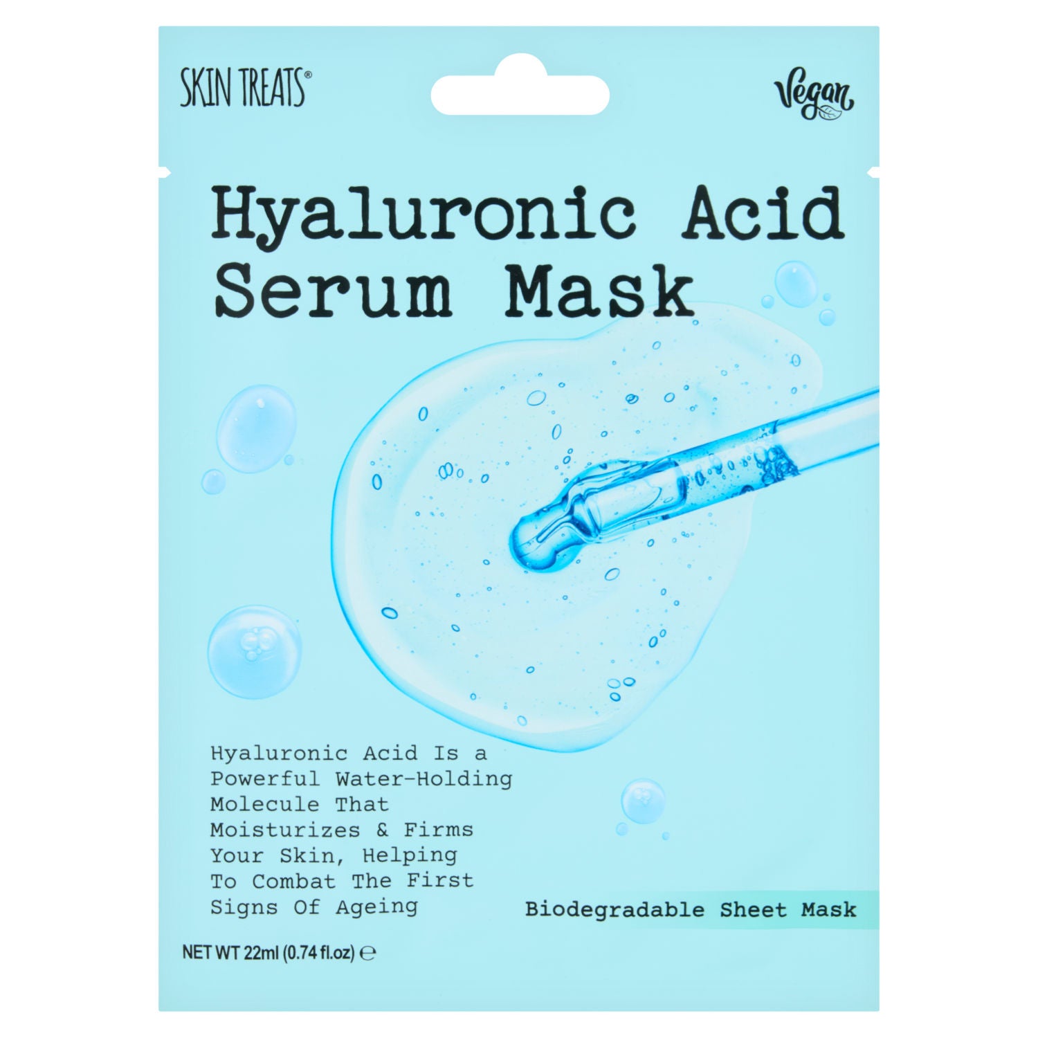 Skin Treats hyaluronic acid serum sheet mask 22ml, UK version