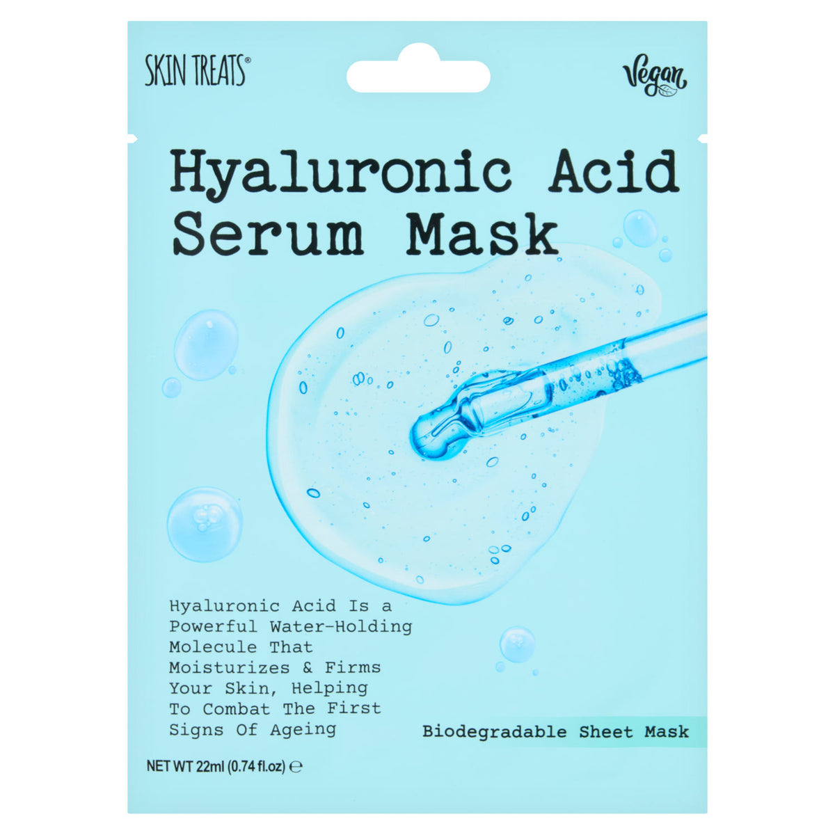 Skin Treats hyaluronic acid serum sheet mask 22ml, UK version