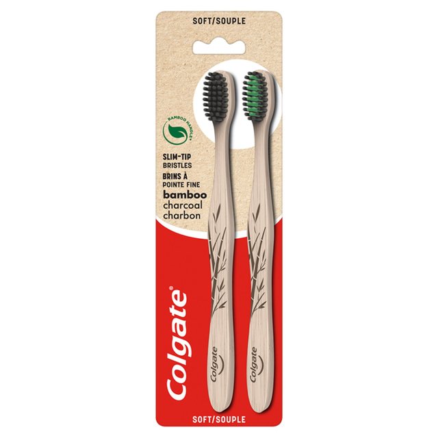 Colgate Bamboo Charcoal Soft Toothbrush   2 per pack