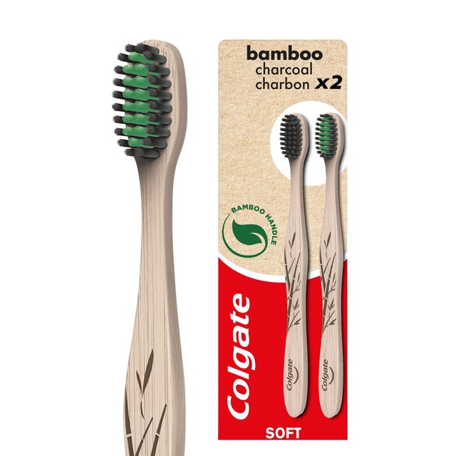 Colgate Bamboo Charcoal Soft Toothbrush   2 per pack GOODS M&S   