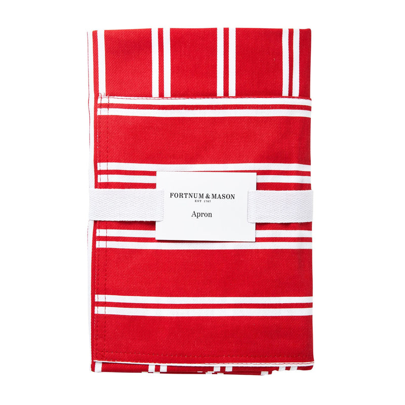 Fortnum's red stripe cotton apron (British brand)