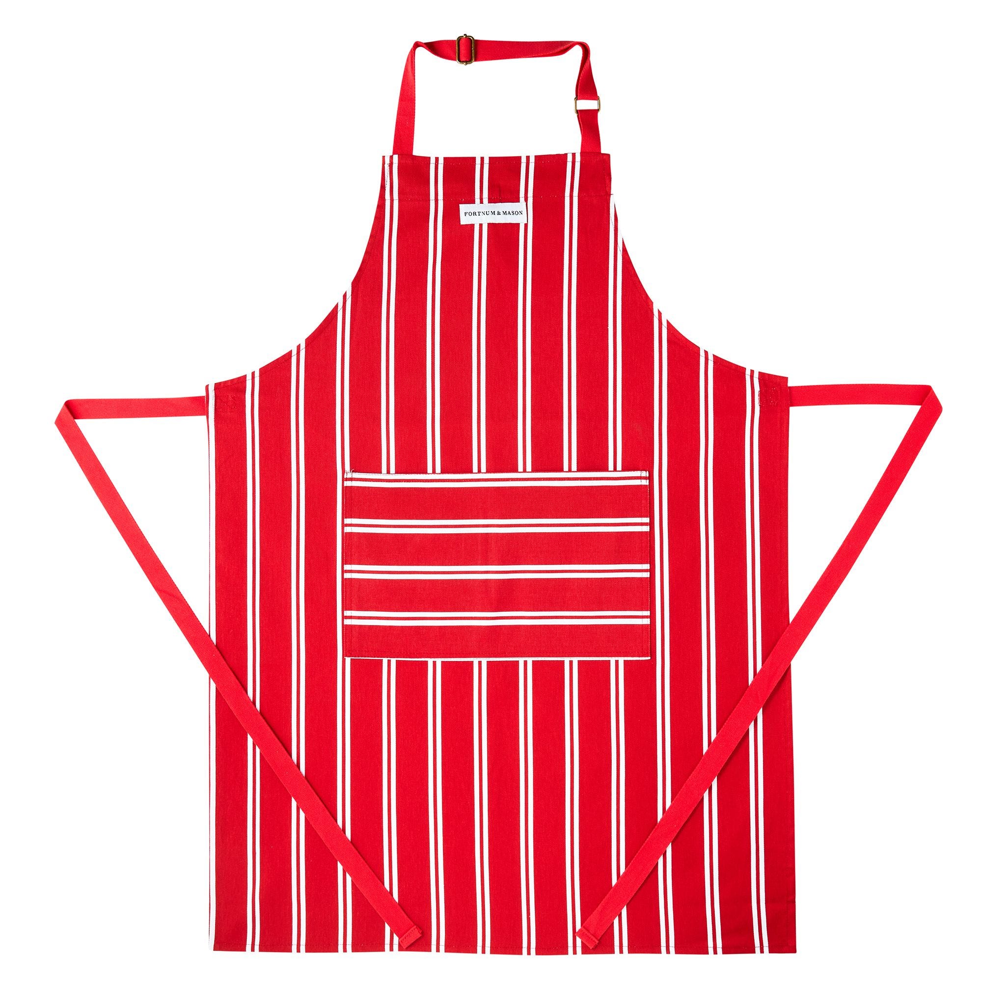 Fortnum's red stripe cotton apron (British brand)