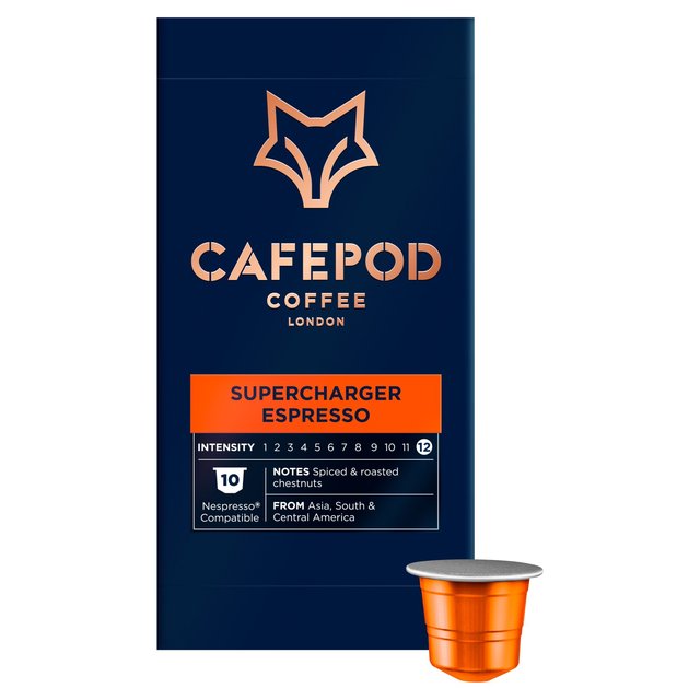 CafePod Supercharger Espresso Nespresso Compatible Aluminium Coffee Pods   10 per pack