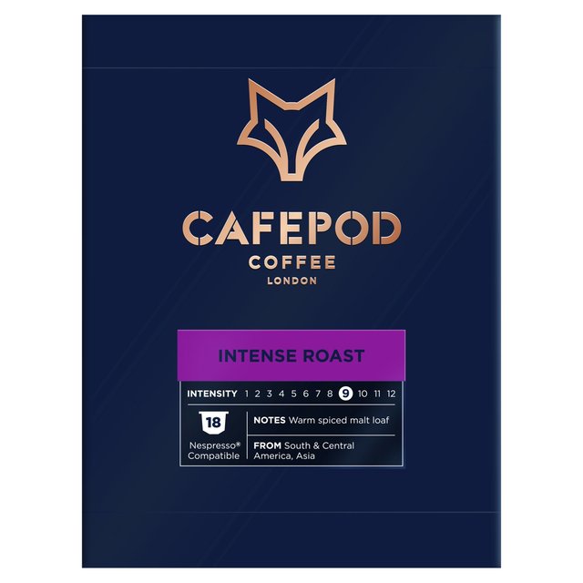 CafePod Intense Roast Nespresso Compatible Aluminium Coffee Pods   18 per pack