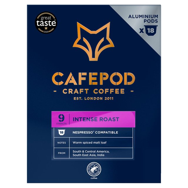 CafePod Intense Roast Nespresso Compatible Aluminium Coffee Pods   18 per pack GOODS M&S   