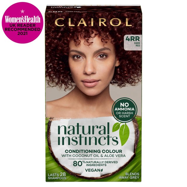 Clairol Natural Instincts Semi Permanent Hair Dye 4RR Dark Red GOODS M&S   