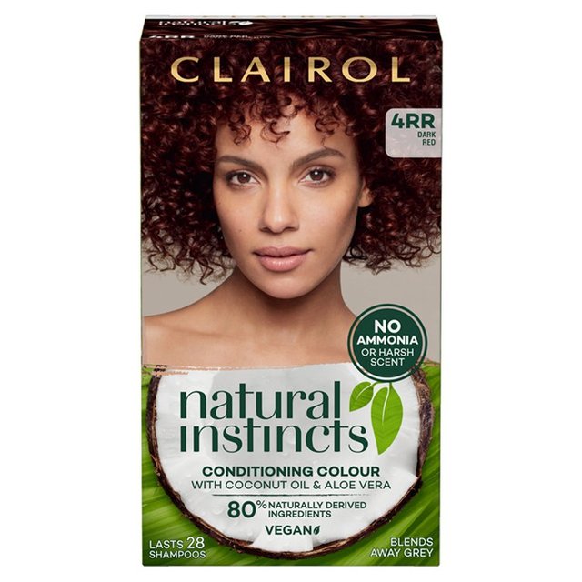 Clairol Natural Instincts Semi Permanent Hair Dye 4RR Dark Red GOODS M&S   