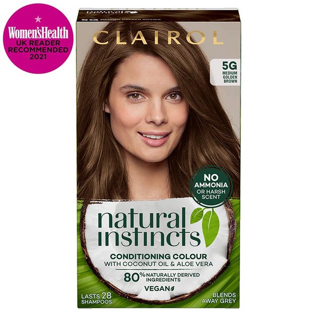 Clairol Natural Instincts Semi Permanent Hair Dye 5 Medium Golden Brown GOODS M&S   