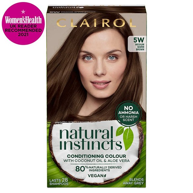 Clairol Natural Instincts Hair Dye 5W Medium Warm Brown GOODS M&S   