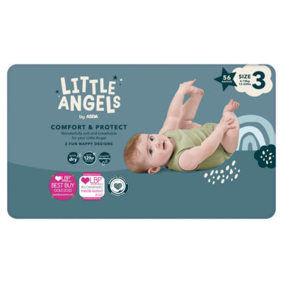 ASDA Little Angels Comfort & Protect Größe 3 Windeln 6-10kg 56 Stück- Online bei McGrocer kaufen