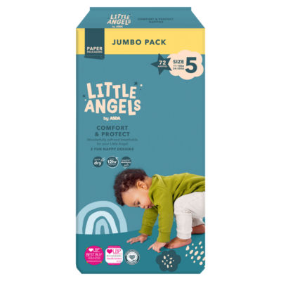 ASDA Asda Little Angels Comfort & Protect Nappies Size 5- Buy online at McGrocer