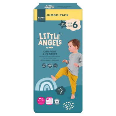 Little Angels fra ASDA Comfort & Protect Babybleier Størrelse 6 13-18 kg 54 stk