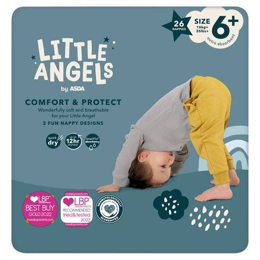 LITTLE ANGELS by ASDA Size 6+ Comfort & Protect 26 Nappies GOODS ASDA   